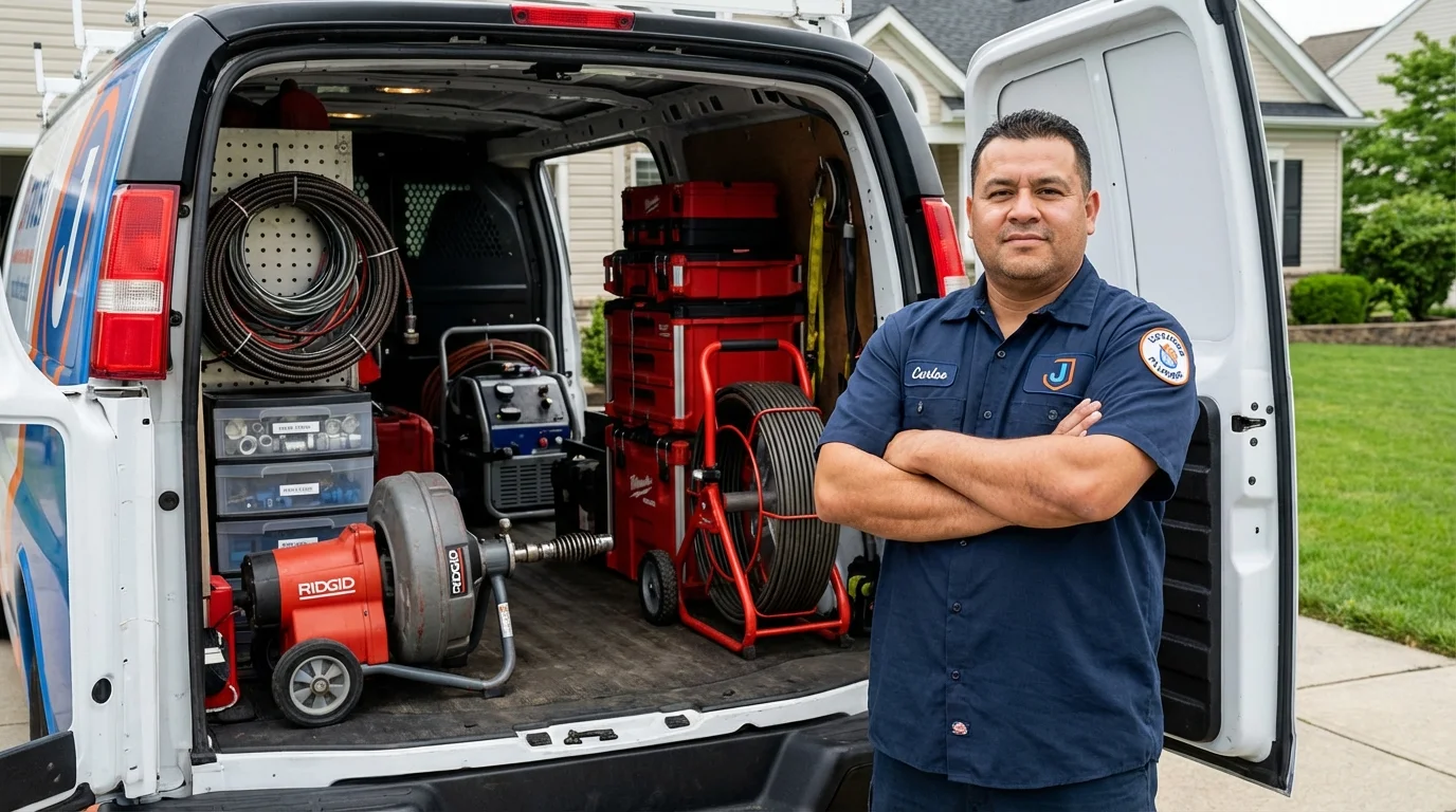 Professional drain cleaning equipment and Johns Plumbing LLC plumber in Brazoria